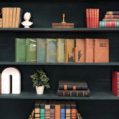 Classic Books by the Foot: Vintage Western Novel Book Collection Rustic Western Cabin Decor, Hardcover Display
