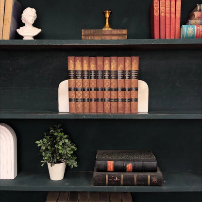Classic Books by the Foot: Vintage Burgundy Encyclopedia Book Bundle Study Library Decor