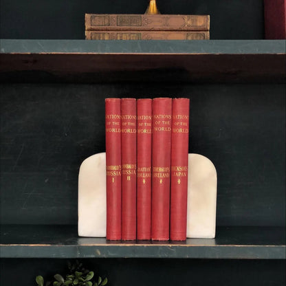 Classic Books by the Foot: Antique Red 1900's Nations of the World Book Collection Historical Library Decor, Display Hardcovers