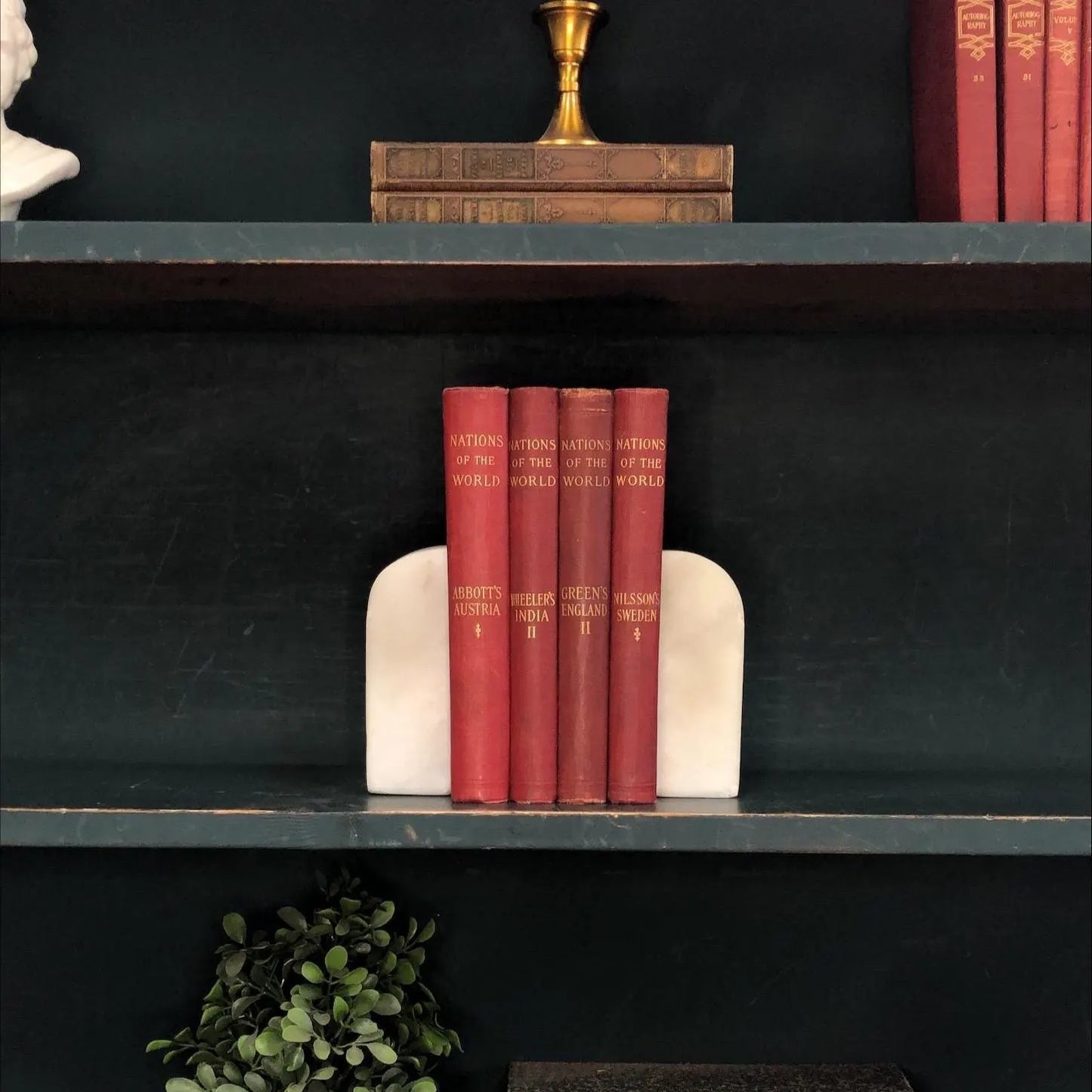 Classic Books by the Foot: Antique Red 1900's Nations of the World Book Collection Historical Library Decor, Display Hardcovers