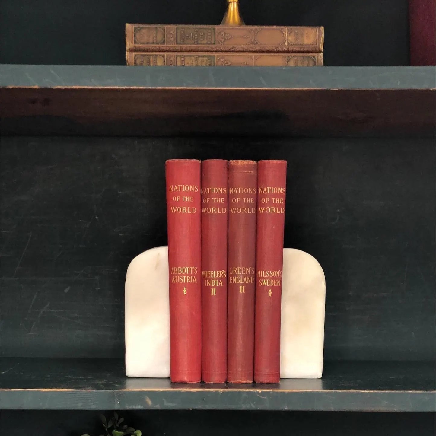 Classic Books by the Foot: Antique Red 1900's Nations of the World Book Collection Historical Library Decor, Display Hardcovers