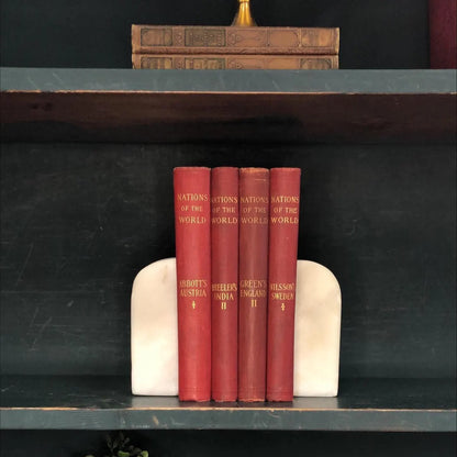 Classic Books by the Foot: Antique Red 1900's Nations of the World Book Collection Historical Library Decor, Display Hardcovers