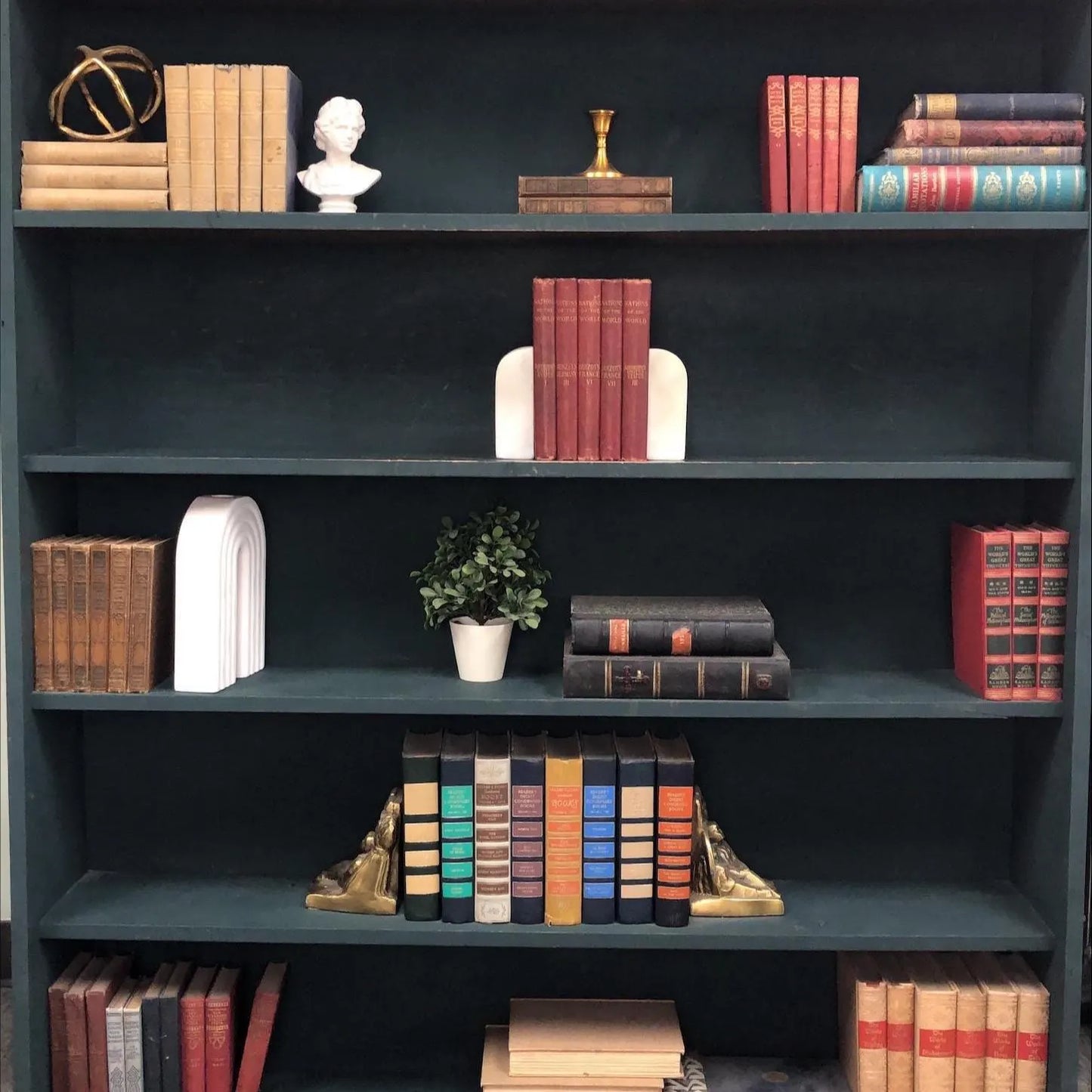 Classic Books by the Foot: Antique Red 1900's Nations of the World Book Collection Historical Library Decor, Display Hardcovers