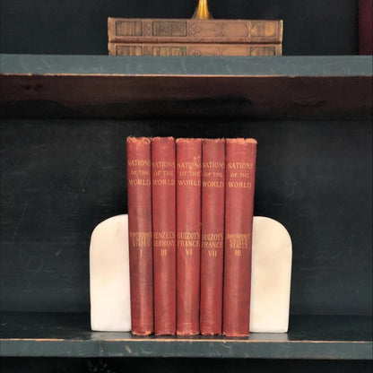 Classic Books by the Foot: Antique Red 1900's Nations of the World Book Collection Historical Library Decor, Display Hardcovers