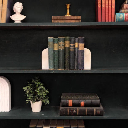 Classic Books by the Foot: Antique Blue Green Gold Lettering Orante Embossed Book Bundle Dark Academia Library Decor, Display Hardcovers