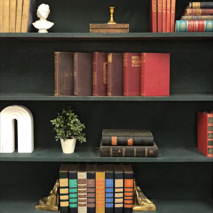 Classic Books by the Foot: Antique Victorian Red and Brown Book Collection 1800's Scholar Library Decor, Display Hardcovers