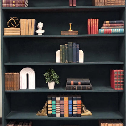 Classic Books by the Foot: Antique Blue and Green Book Bundle Victorian Study Decor