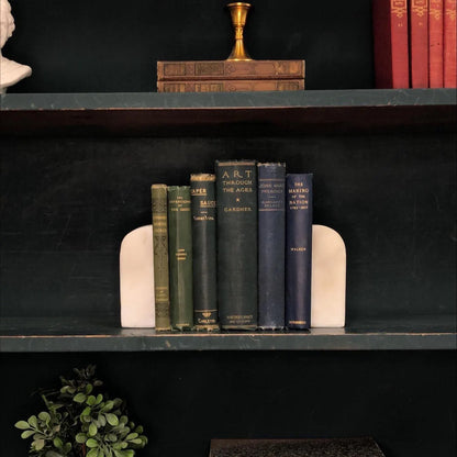 Classic Books by the Foot: Antique Blue and Green Book Bundle Victorian Study Decor