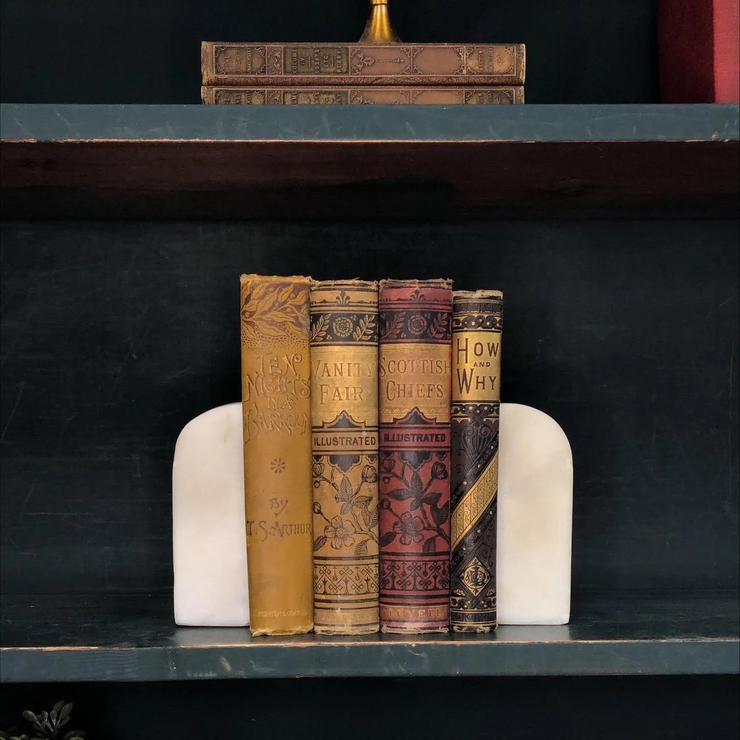 Classic Books by the Foot: Antique Ornate and Embossed 1800's Book Collection Victorian Home Library Decor