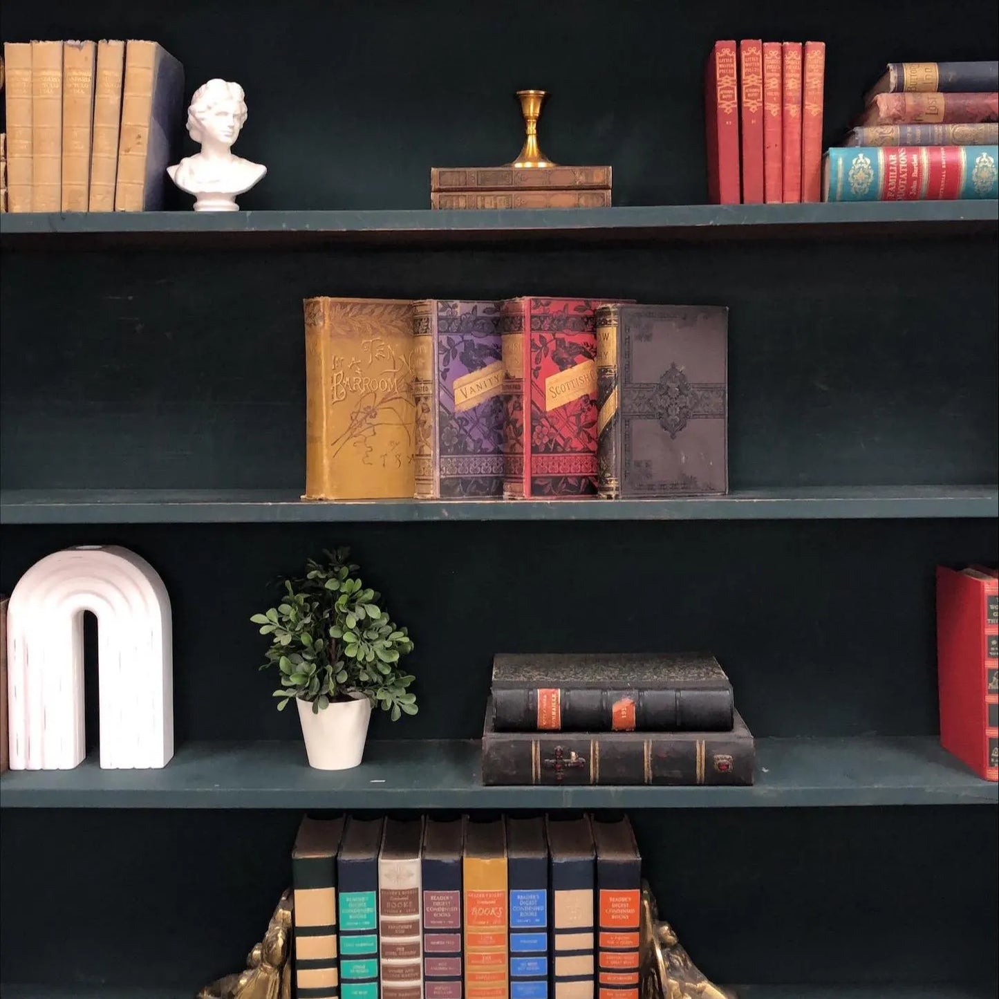 Classic Books by the Foot: Antique Ornate and Embossed 1800's Book Collection Victorian Home Library Decor