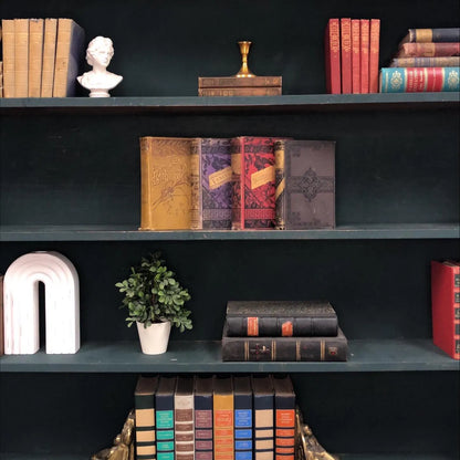 Classic Books by the Foot: Antique Ornate and Embossed 1800's Book Collection Victorian Home Library Decor