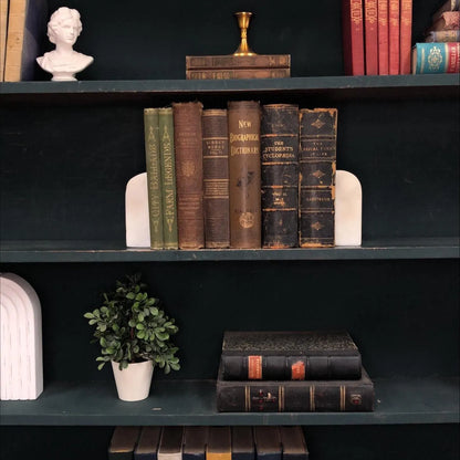 Classic Books by the Foot: Antique 19th Century Brown and Green Book Collection Victorian Study Library Decor