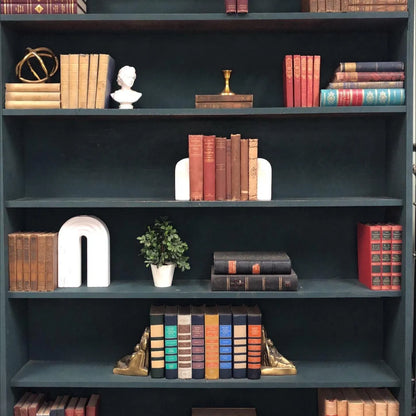 Classic Books by the Foot: Antique Burgundy and Brown 19th Century Book Bundle Victorian Parlor Decor