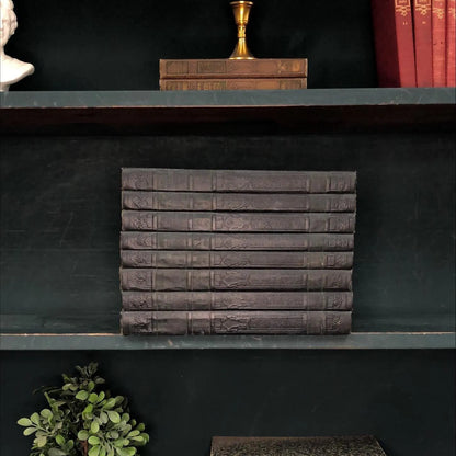 Classic Books by the Foot: Vintage Black Encyclopedia Book Bundle Dark Academia Library Decor