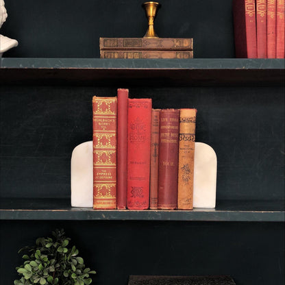 Classic Books by the Foot: Antique Victorian Red 1800's Book Bundle Gothic Study Library Decor, Display Hardcovers