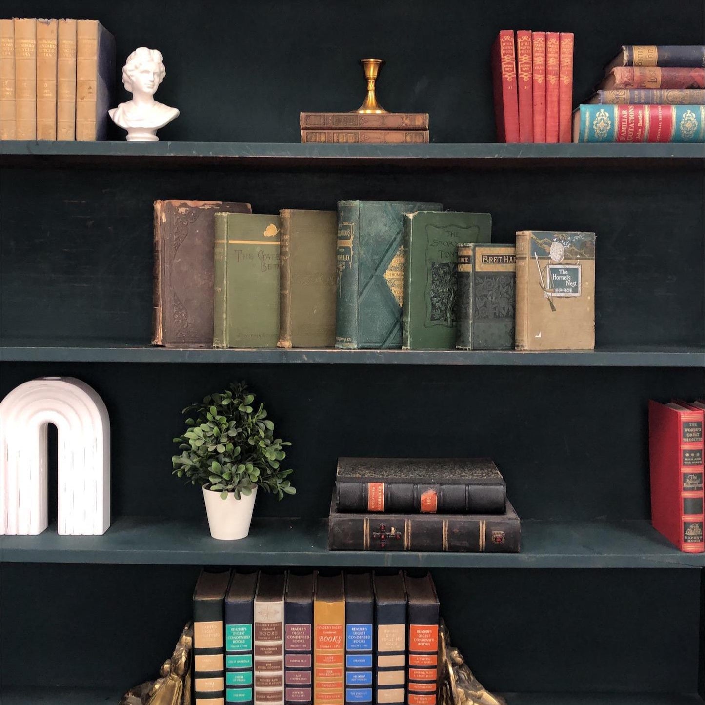 Classic Books by the Foot: Antique Green and Brown 1800's Book Collection Early Estate Library Decor, Display Hardcovers