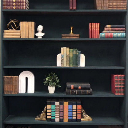 Classic Books by the Foot: Victorian Green and Ivory Ornate and Embossed Book Collection 19th Century Library Decor, Display Hardcovers