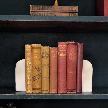 Classic Books by the Foot: Antique Victorian Estate Library Red and Brown Book Bundle 19th Century Dark Academia Decor, Display Hardcovers