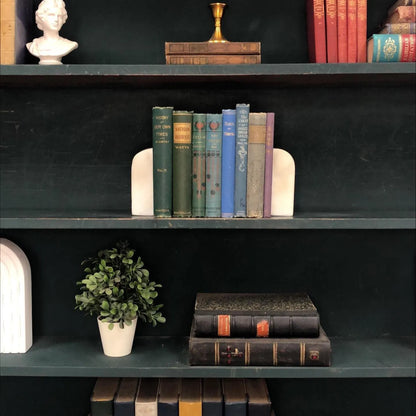 Classic Books by the Foot: Antique Ornate Green and Blue 1800's Book Set Victorian Cottage Decor, Display Hardcovers