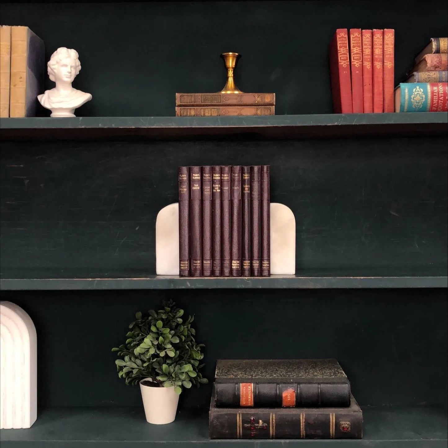 Classic Books by the Foot: Vintage Burgundy Modern Business Book Collection Dark Academia Library Decor