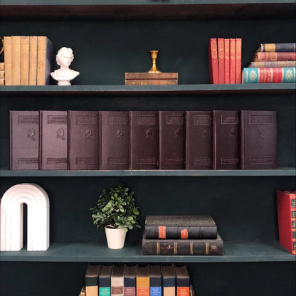 Classic Books by the Foot: Vintage Burgundy Modern Business Book Collection Dark Academia Library Decor