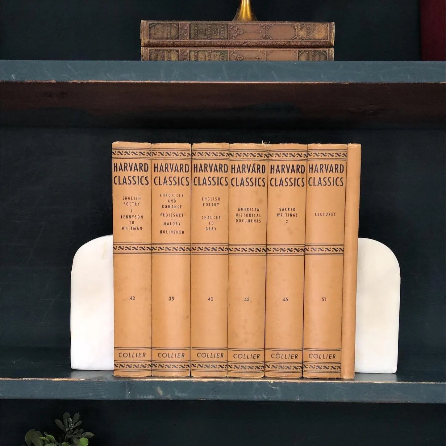Classic Books by the Foot: Harvard Classics Brown Collier 6 volume set, Display Hardcovers