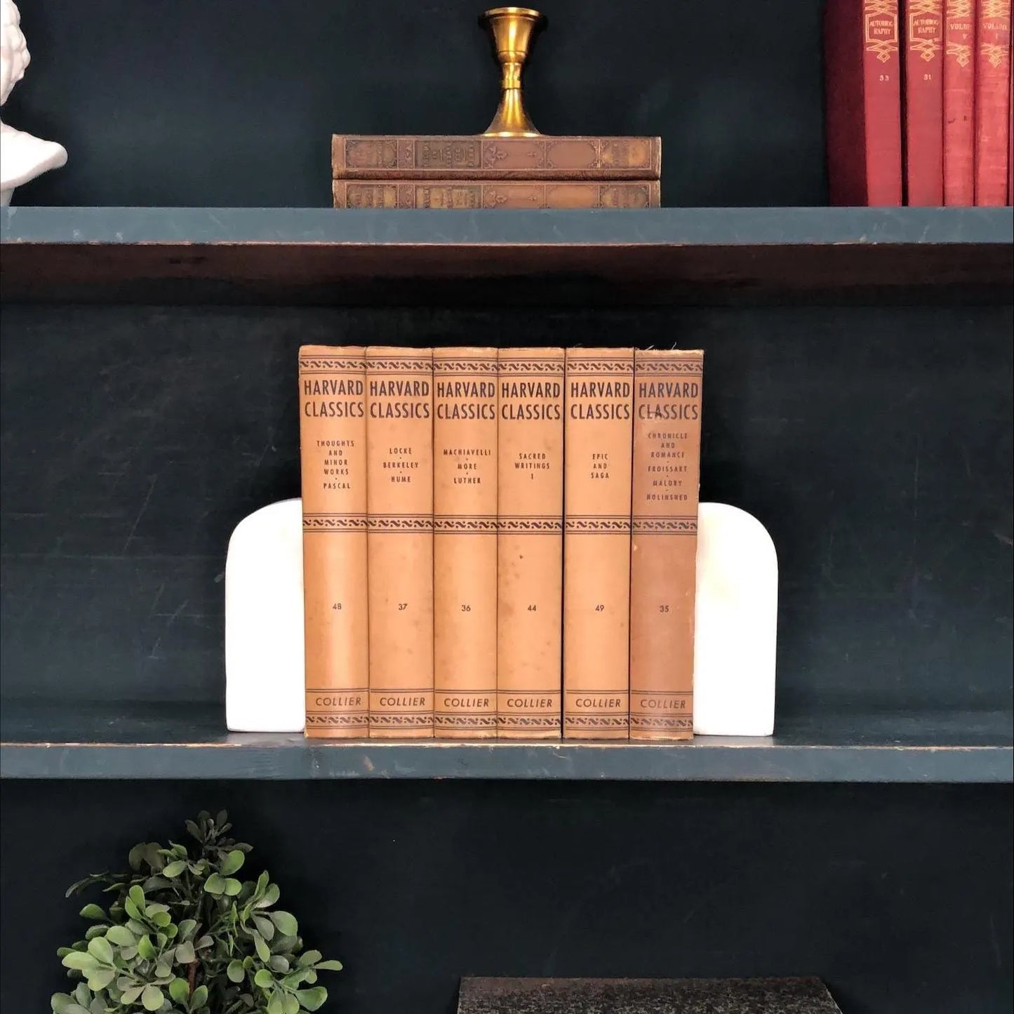 Classic Books by the Foot: Harvard Classics Brown Collier 6 volume set, Display Hardcovers