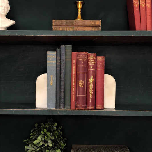 Classic Books by the Foot: Antique Poetry Book Bundle Red and Blue Collection Cottagecore Library Decor