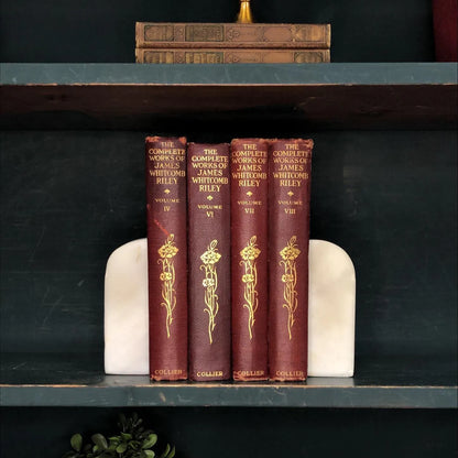 Classic Books by the Foot: Vintage James Whitcomb Riley Poetry Book Collection Americana Library Decor