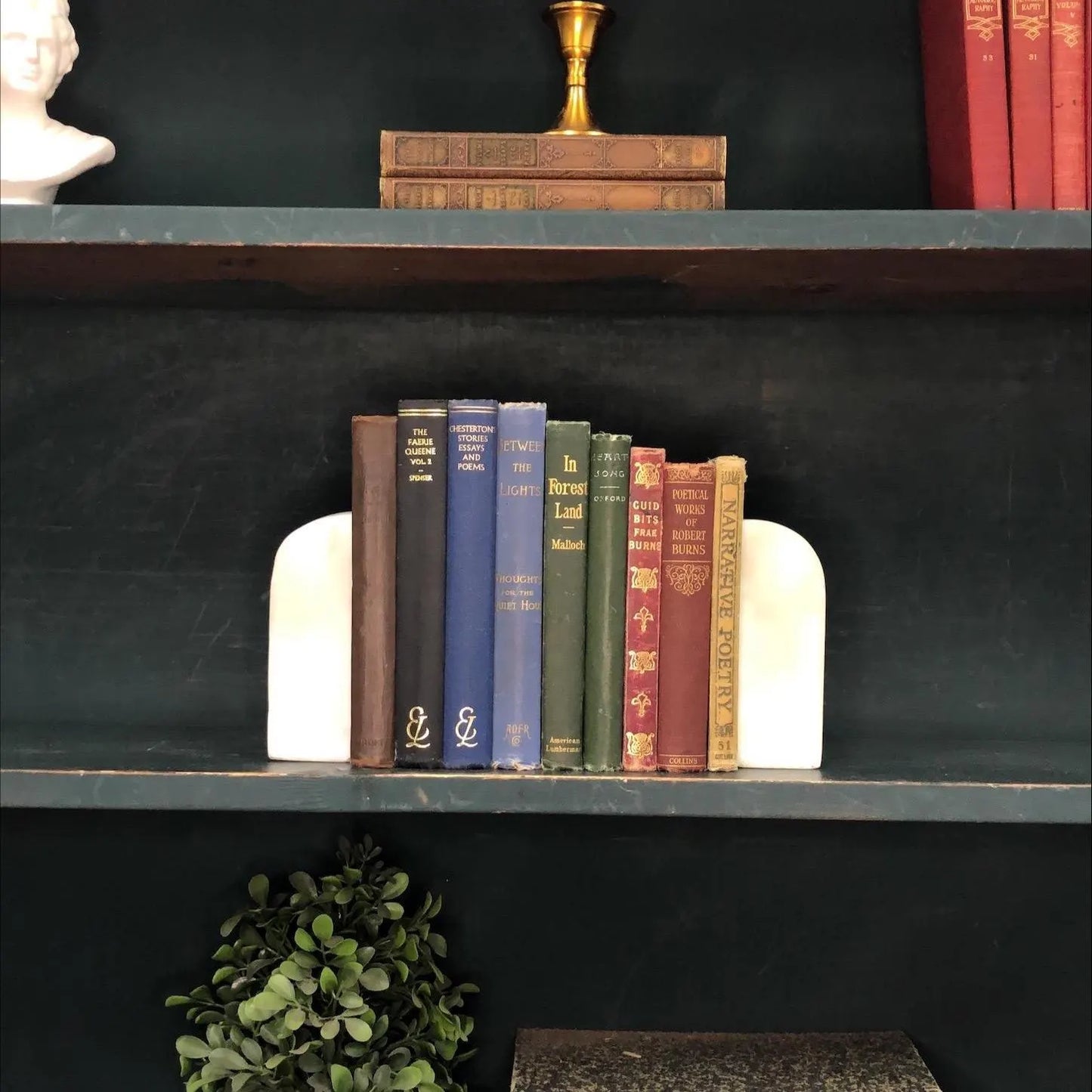 Classic Books by the Foot: Vintage Red, green, and Blue Pocket-sized Poetry Book Collection Cottagecore Library Decor