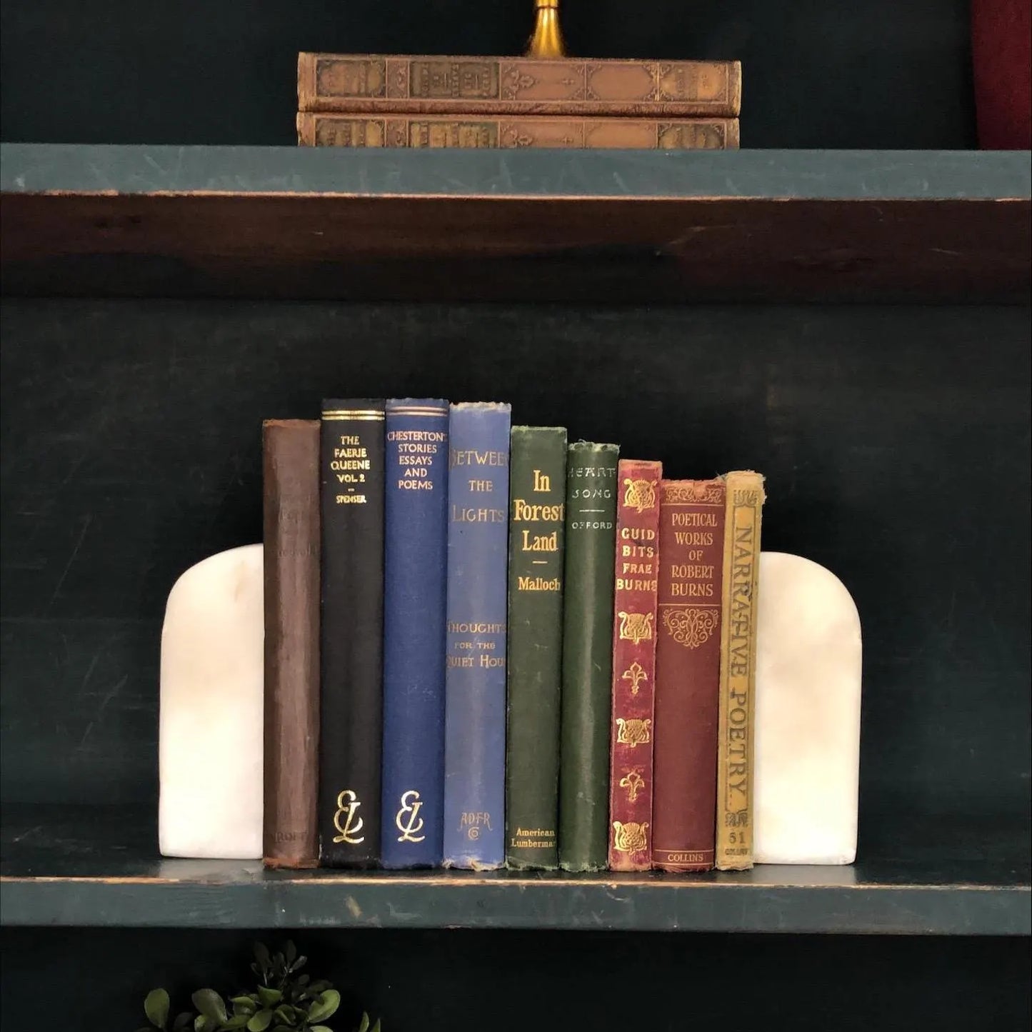 Classic Books by the Foot: Vintage Red, green, and Blue Pocket-sized Poetry Book Collection Cottagecore Library Decor