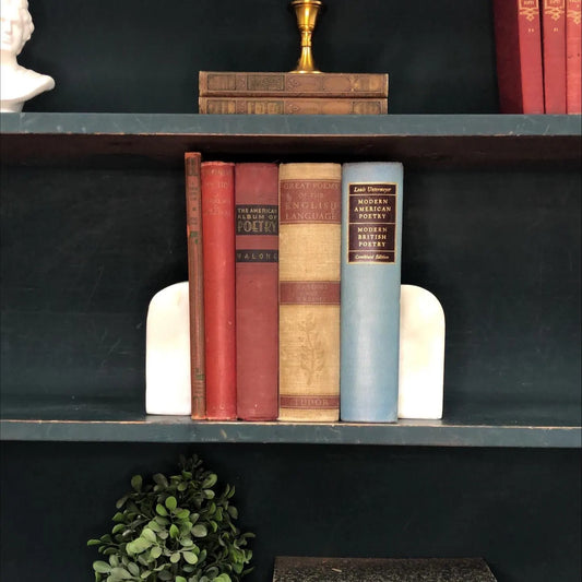 Classic Books by the Foot: Vintage Red and Blue Poetry Book Collection American and British Anthologies Decorative Library Decor