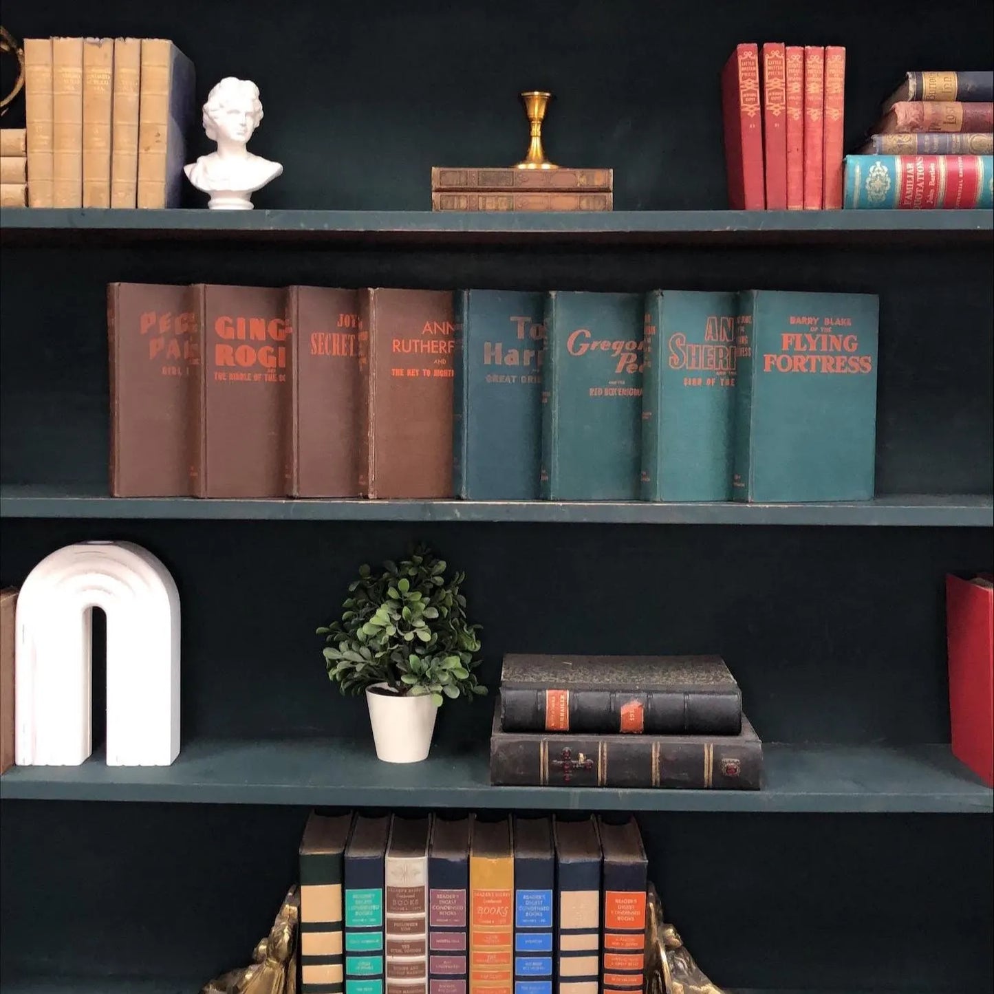 Classic Books by the Foot: Vintage Juvenile Fiction Book Bundle Whitman Adventure Mystery Aviation Library Decor