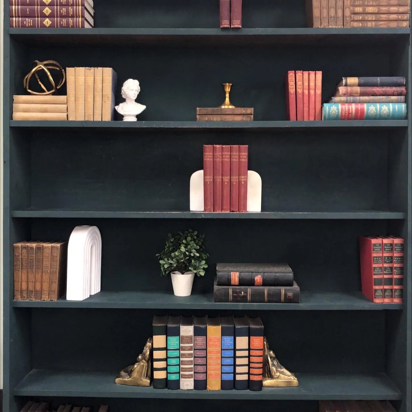 Classic Books by the Foot: Antique Red 1900's Nations of the World Book Collection Historical Library Decor, Display Hardcovers