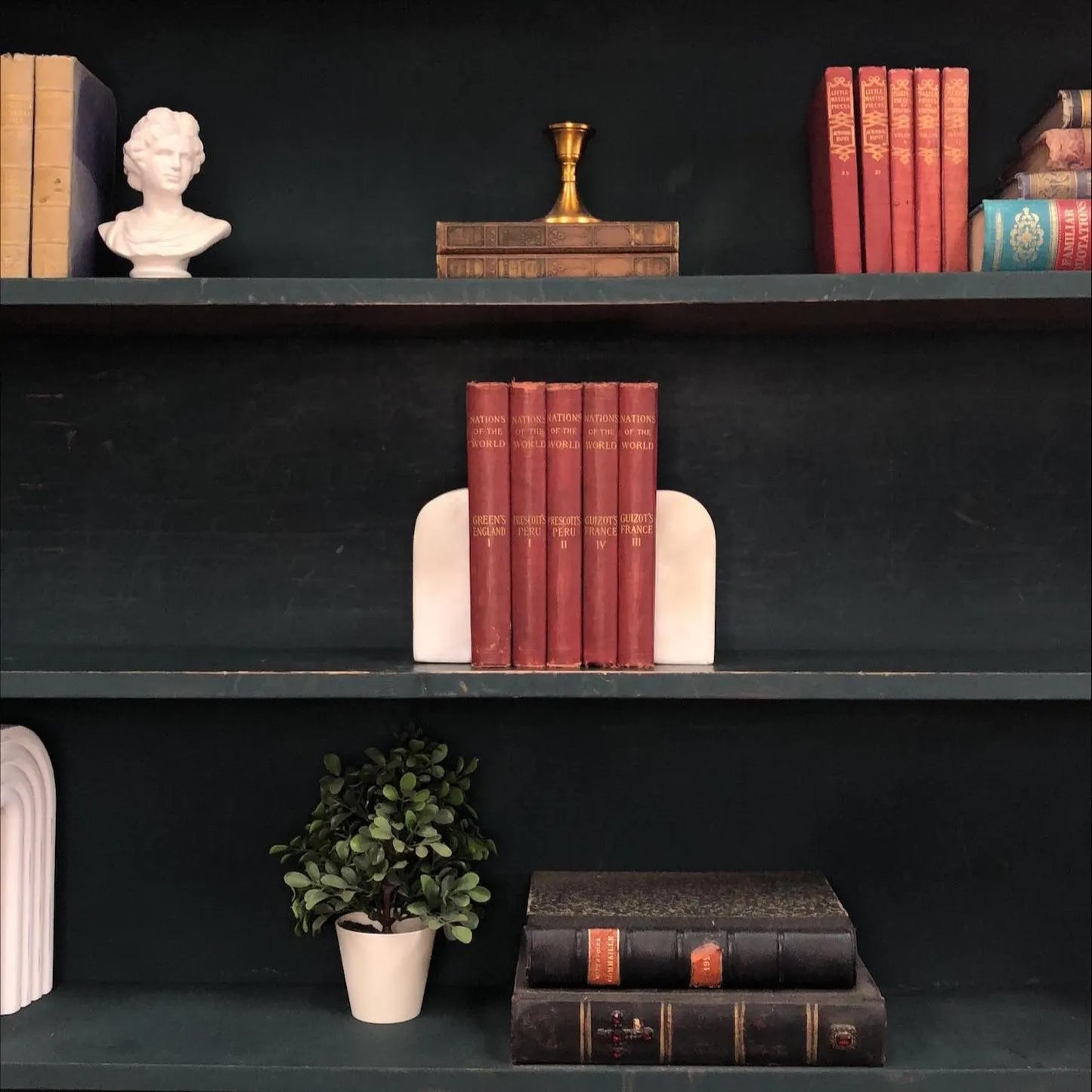 Classic Books by the Foot: Antique Red 1900's Nations of the World Book Collection Historical Library Decor, Display Hardcovers