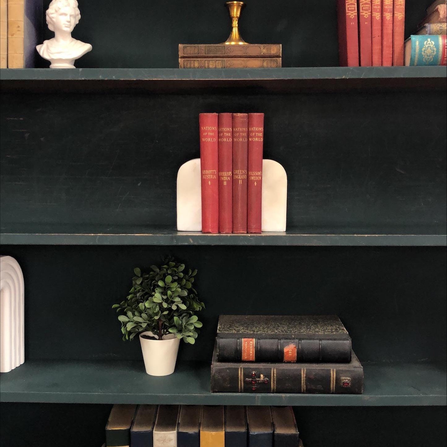 Classic Books by the Foot: Antique Red 1900's Nations of the World Book Collection Historical Library Decor, Display Hardcovers