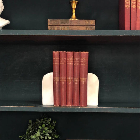 Classic Books by the Foot: Antique Red 1900's Nations of the World Book Collection Historical Library Decor, Display Hardcovers