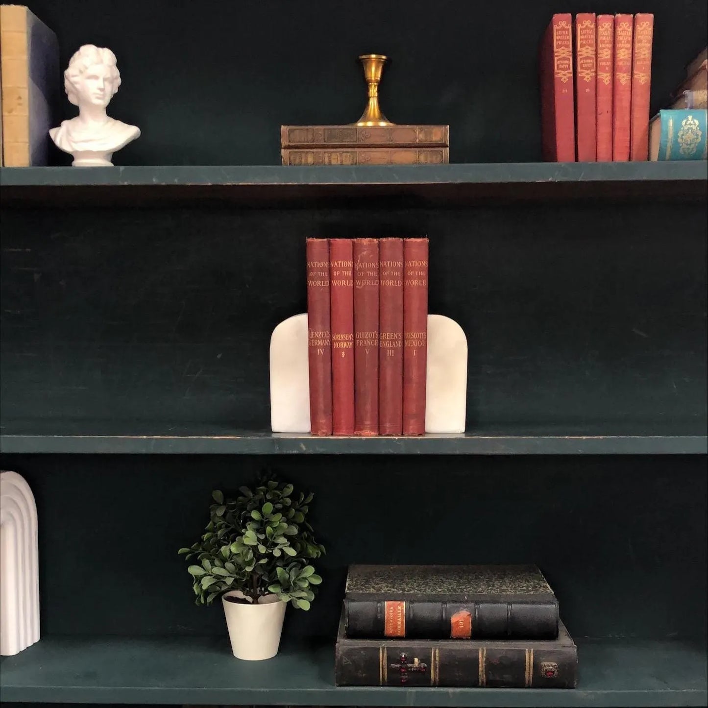 Classic Books by the Foot: Antique Red 1900's Nations of the World Book Collection Historical Library Decor, Display Hardcovers
