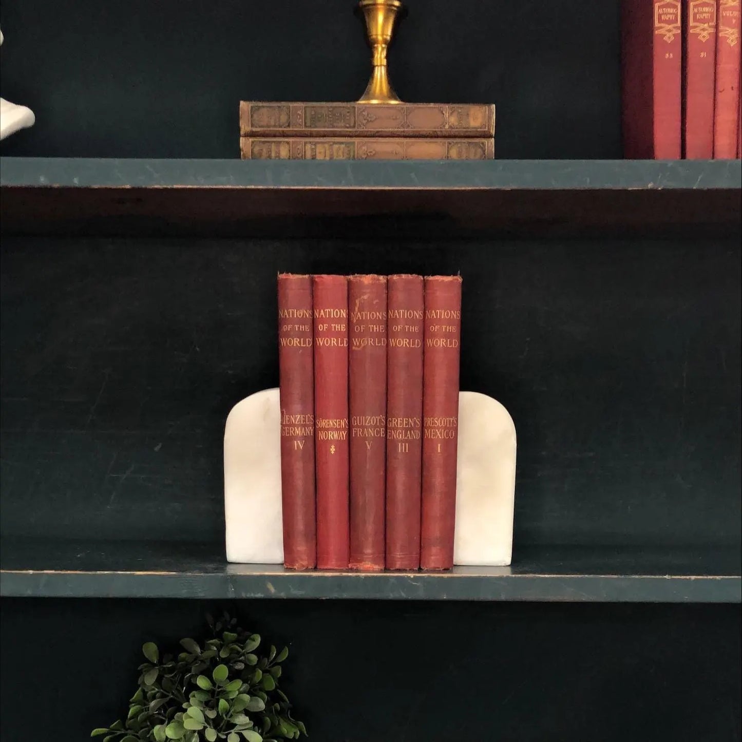 Classic Books by the Foot: Antique Red 1900's Nations of the World Book Collection Historical Library Decor, Display Hardcovers