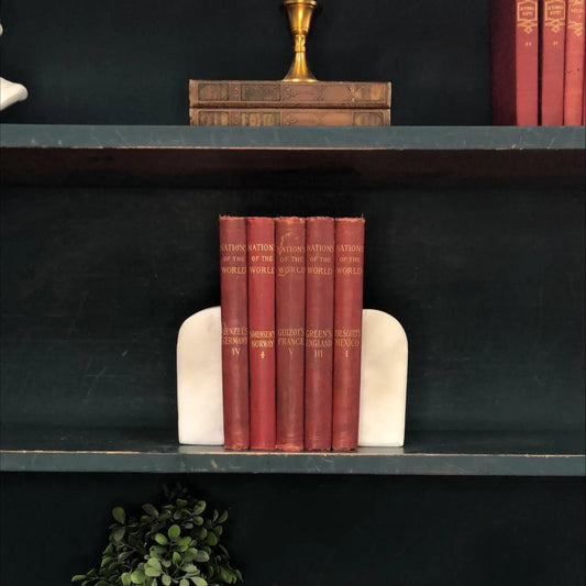 Classic Books by the Foot: Antique Red 1900's Nations of the World Book Collection Historical Library Decor, Display Hardcovers