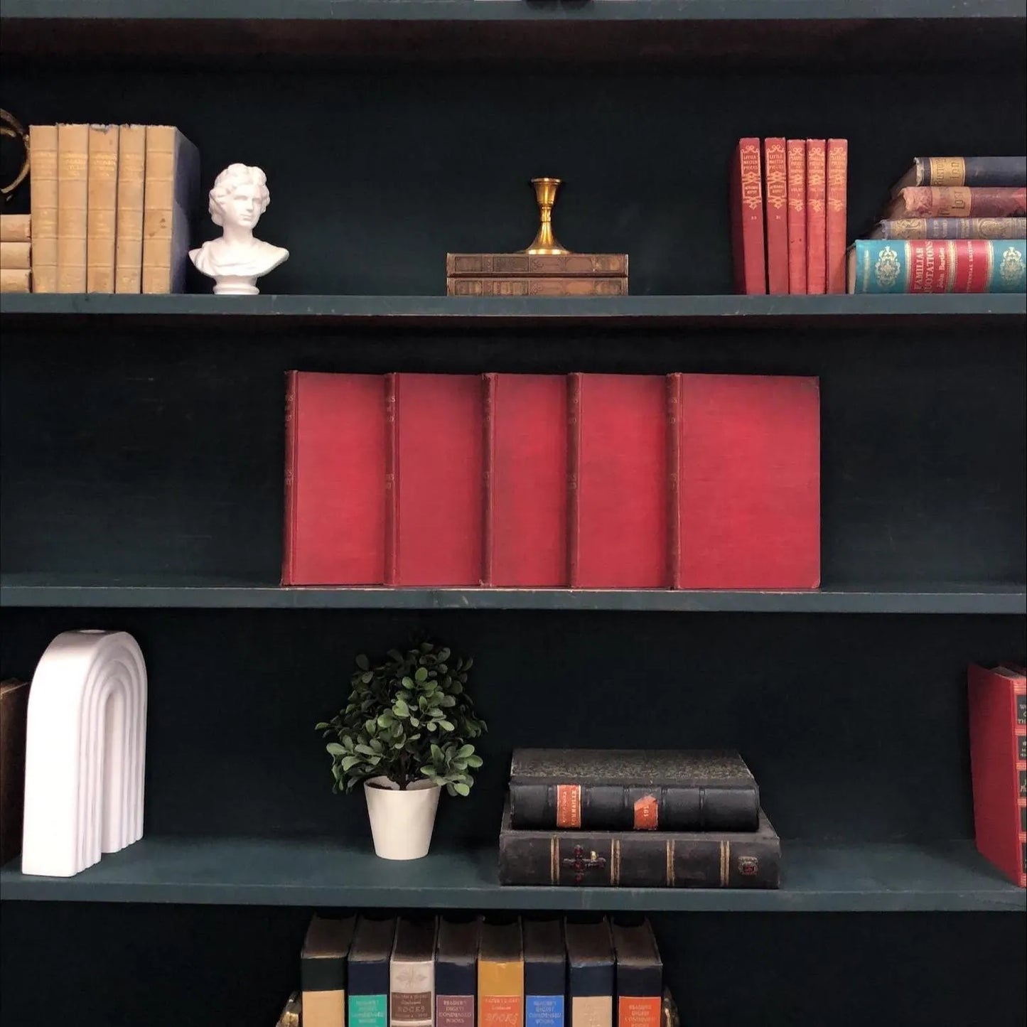 Classic Books by the Foot: Antique Red 1900's Nations of the World Book Collection Historical Library Decor, Display Hardcovers