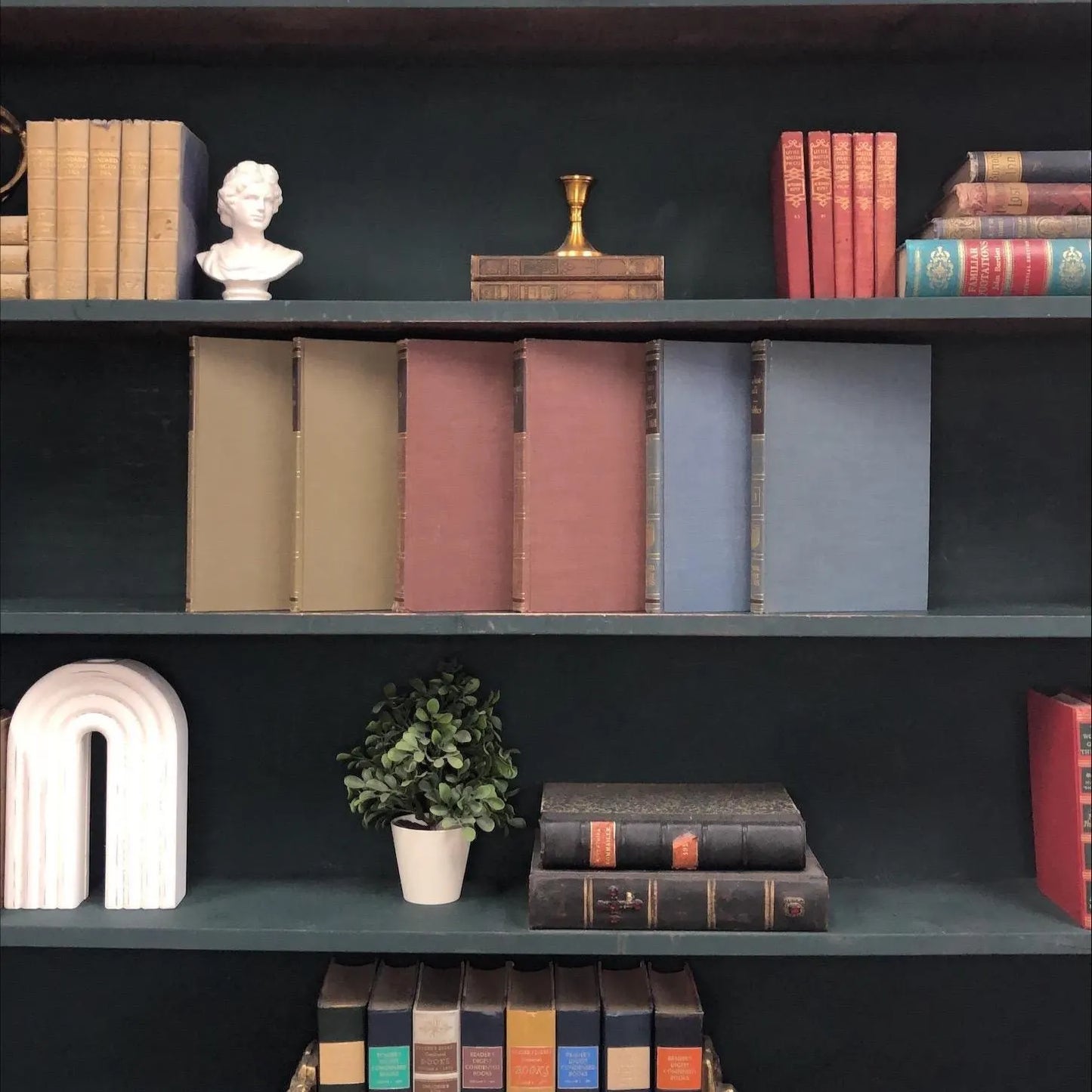Classic Books by the Foot: Vintage Britannica Great Book Green Red and Blue Collection Philosophy Literature Set Library Decor Hardcovers