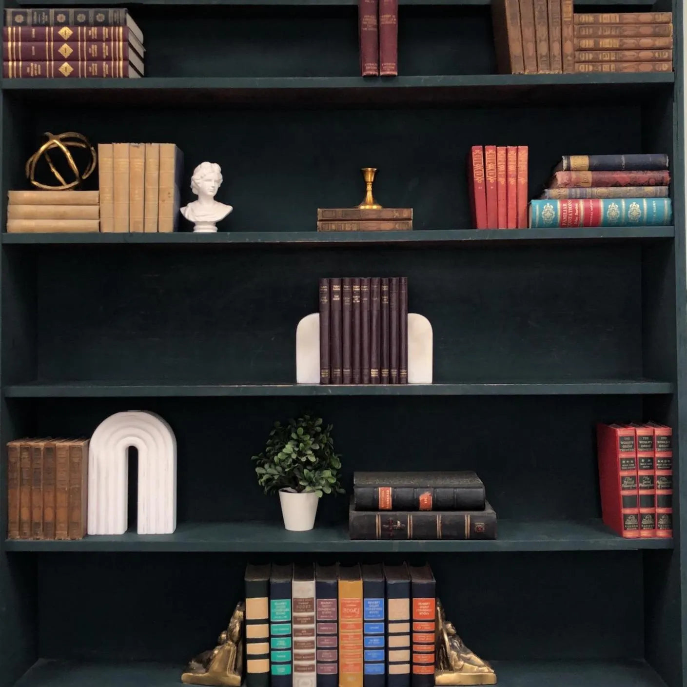 Classic Books by the Foot: Vintage Burgundy Modern Business Book Collection Dark Academia Library Decor
