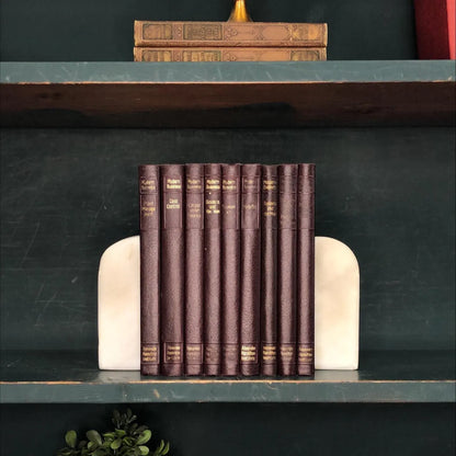 Classic Books by the Foot: Vintage Burgundy Modern Business Book Collection Dark Academia Library Decor
