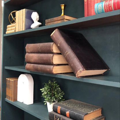 Classic Books by the Foot: Victorian Brown Encyclopedia Britannica Books 1880's Dark Academia Library Decor