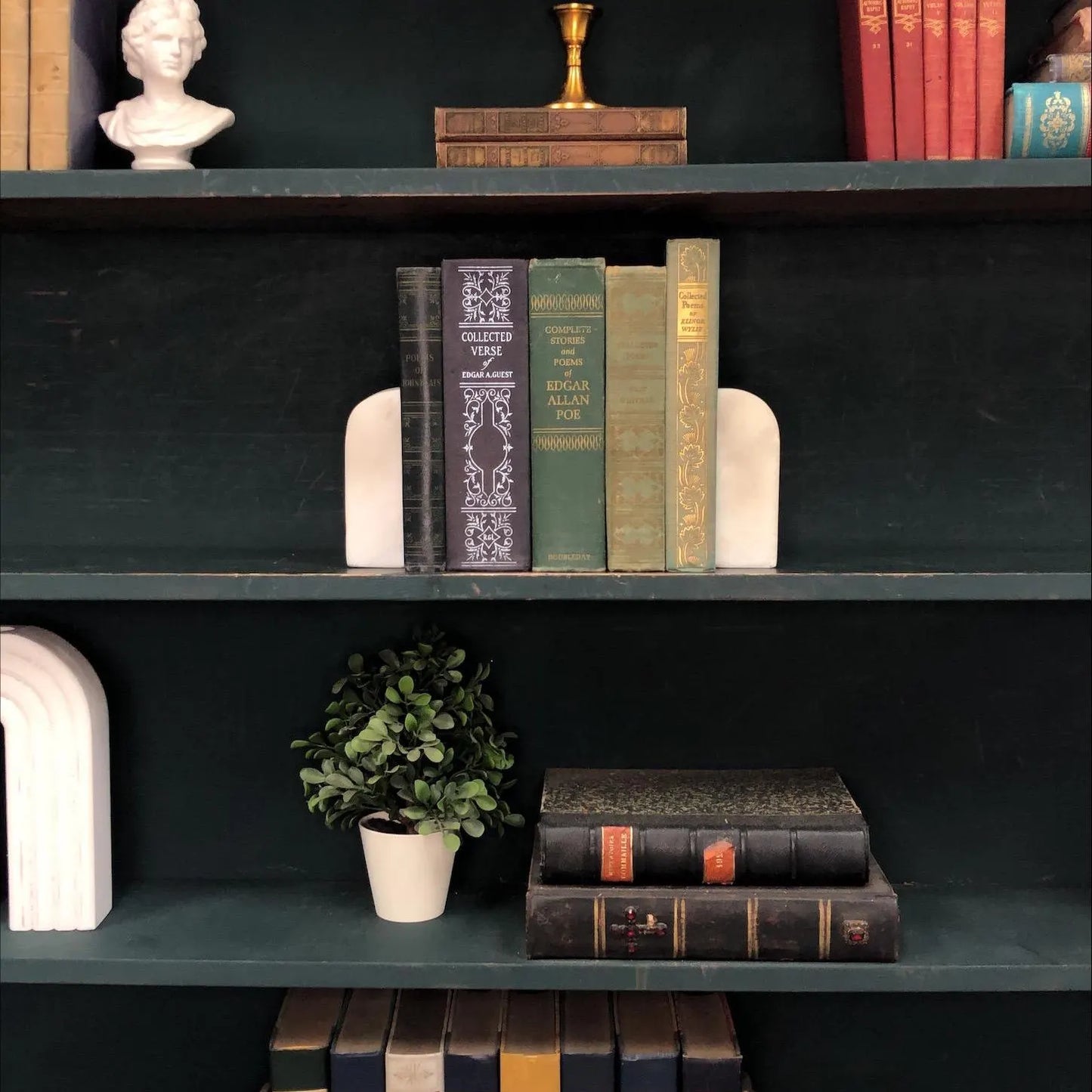 Classic Books by the Foot: Vintage Poetry Book Collection Edgar Allan Poe, Walt Whitman, Edgar Guest Cottagecore Library Decor