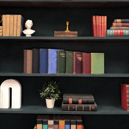 Classic Books by the Foot: Vintage Red, green, and Blue Pocket-sized Poetry Book Collection Cottagecore Library Decor
