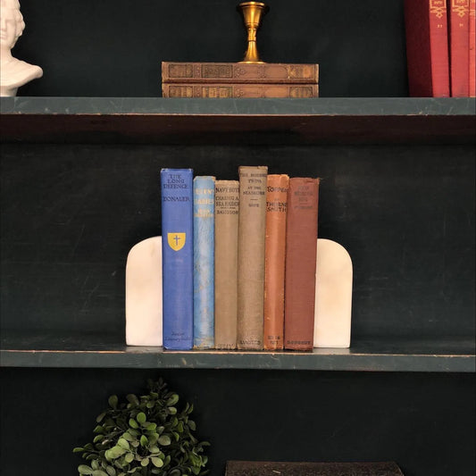Classic Books by the Foot: Antique Brown and Blue Children's Book Collection Boys Old School Juvenile Fiction Home Library Decor