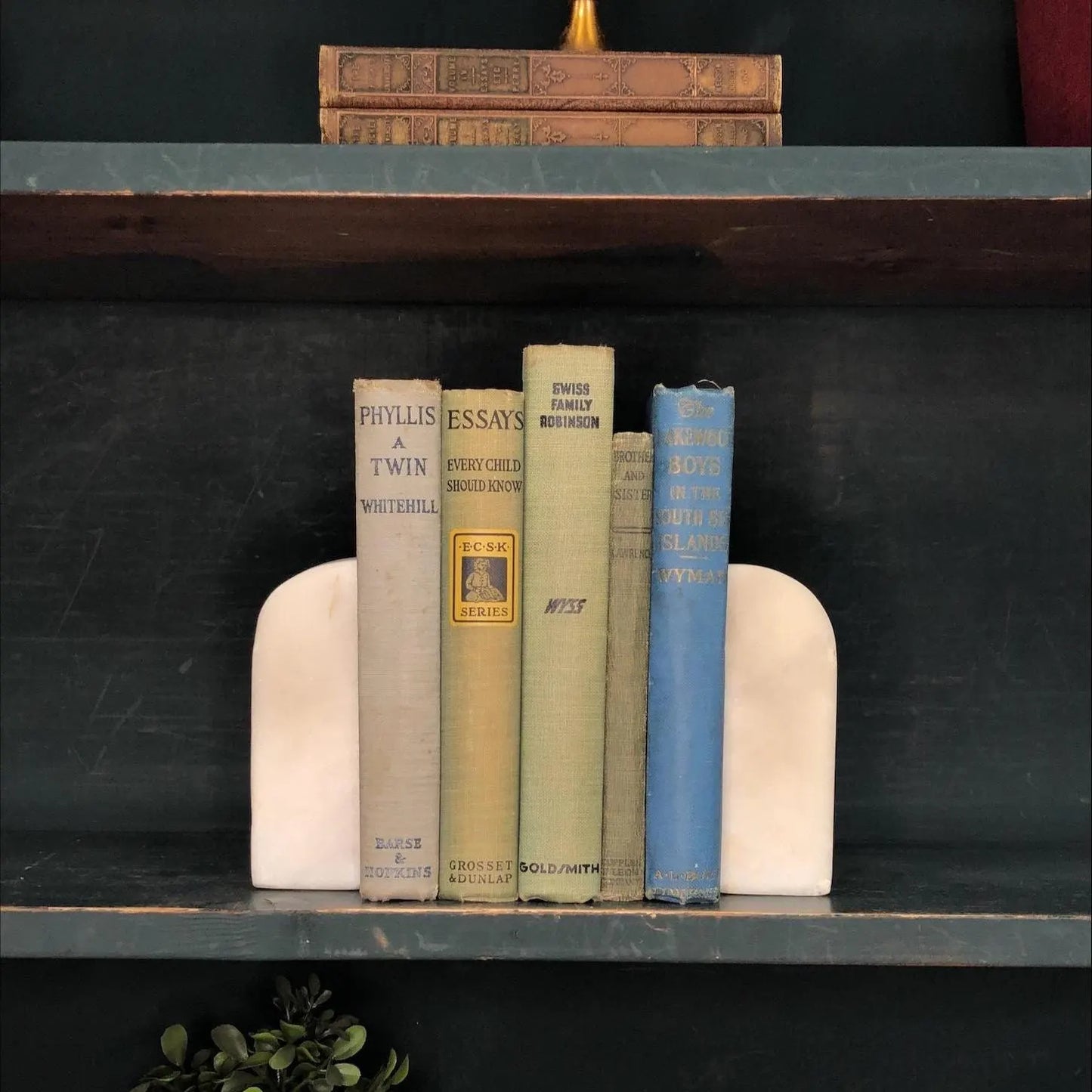 Classic Books by the Foot: Vintage Children's Book Bundle Blue and Green Decorative Cottagecore Nursery Bookshelf Library Decor