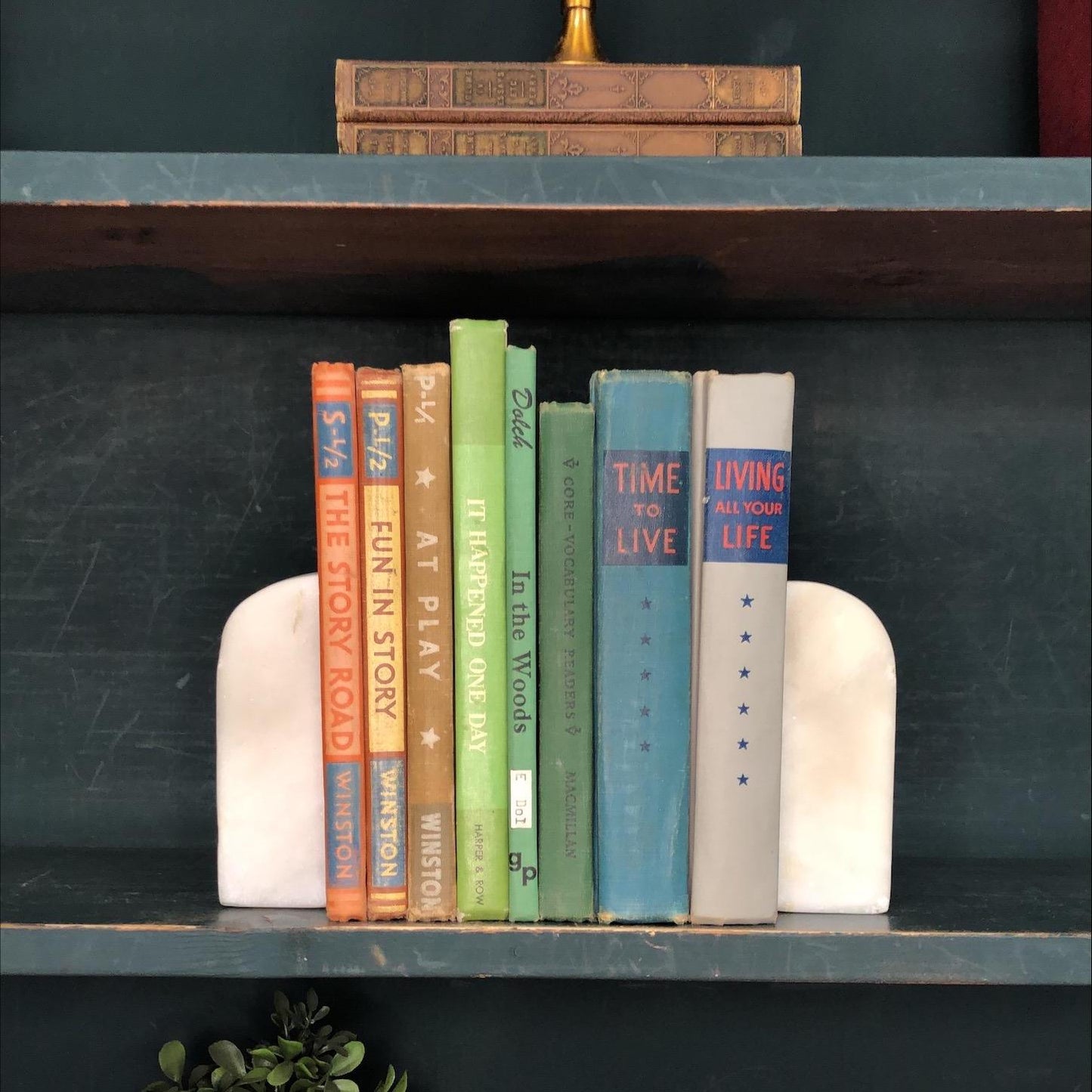 Classic Books by the Foot: Vintage Children's Reader Collection Educational Mid Century School Book Bundle Library Decor